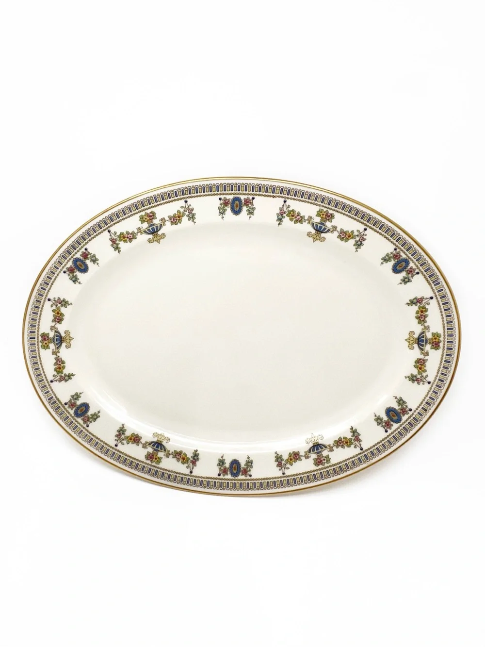 Vintage Lenox The Colonial Oval Serving Platter Bone China Plate Cream Gold EUC
